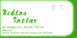 miklos kotlar business card