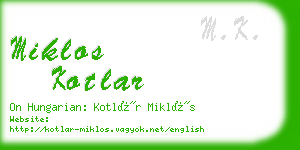 miklos kotlar business card